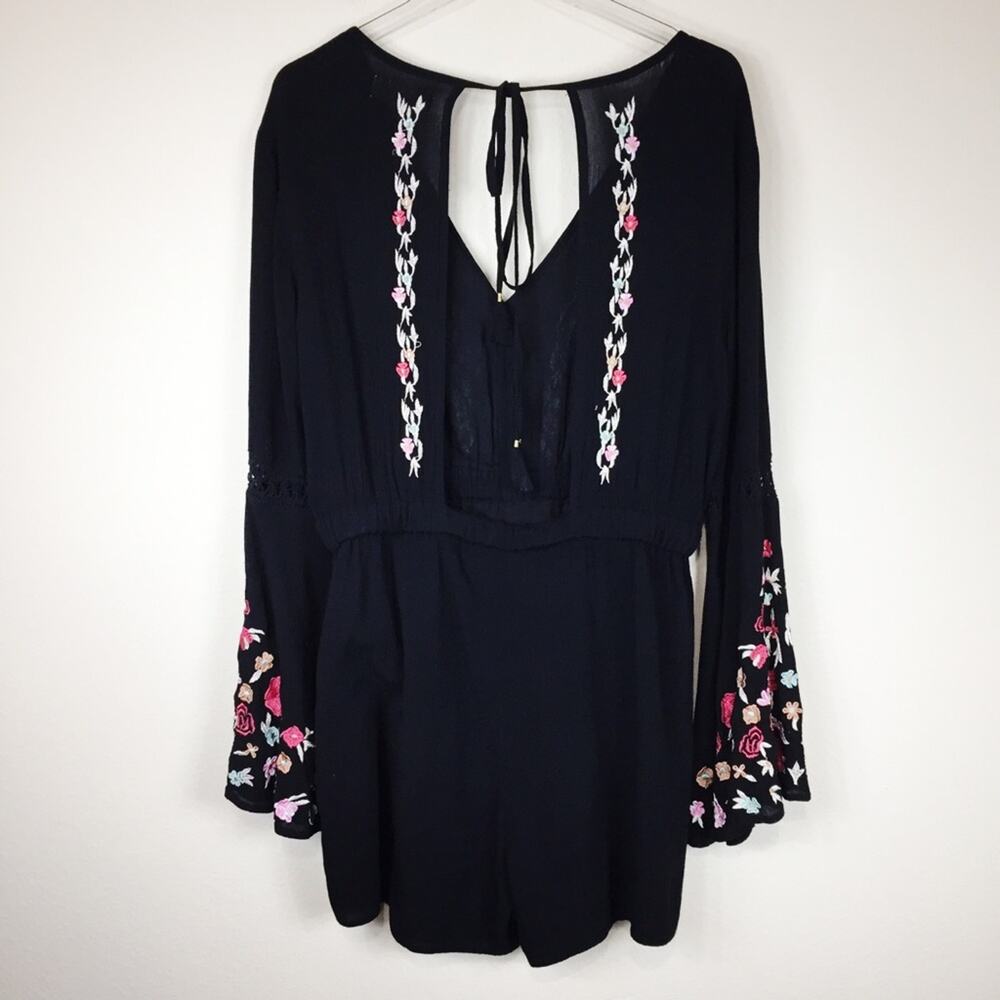 Embroidered Navy Boho Romper